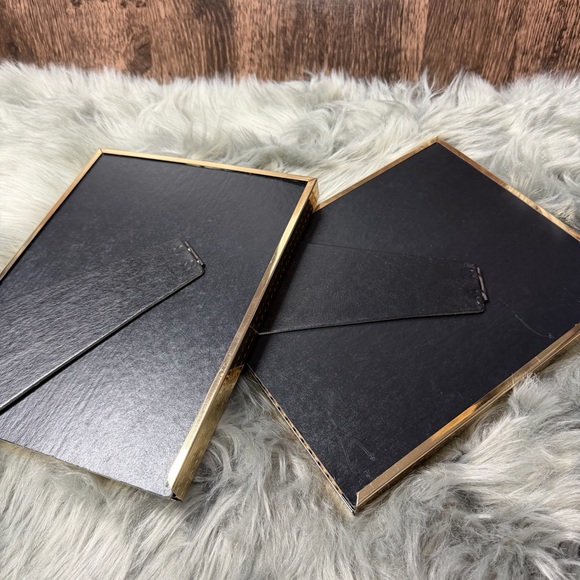 VTG Gold Metal Glass Picture Frames 8x10 Set Of Two 80s 90s - Picture 3 of 4